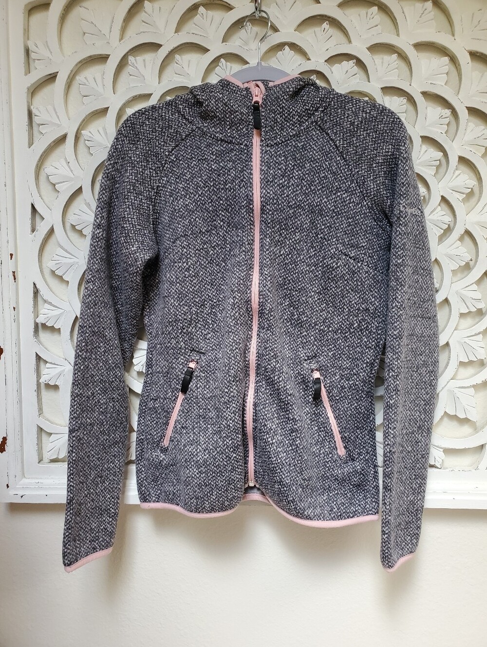 Columbia Fleece Lined Tweed Jacket Gray Medium